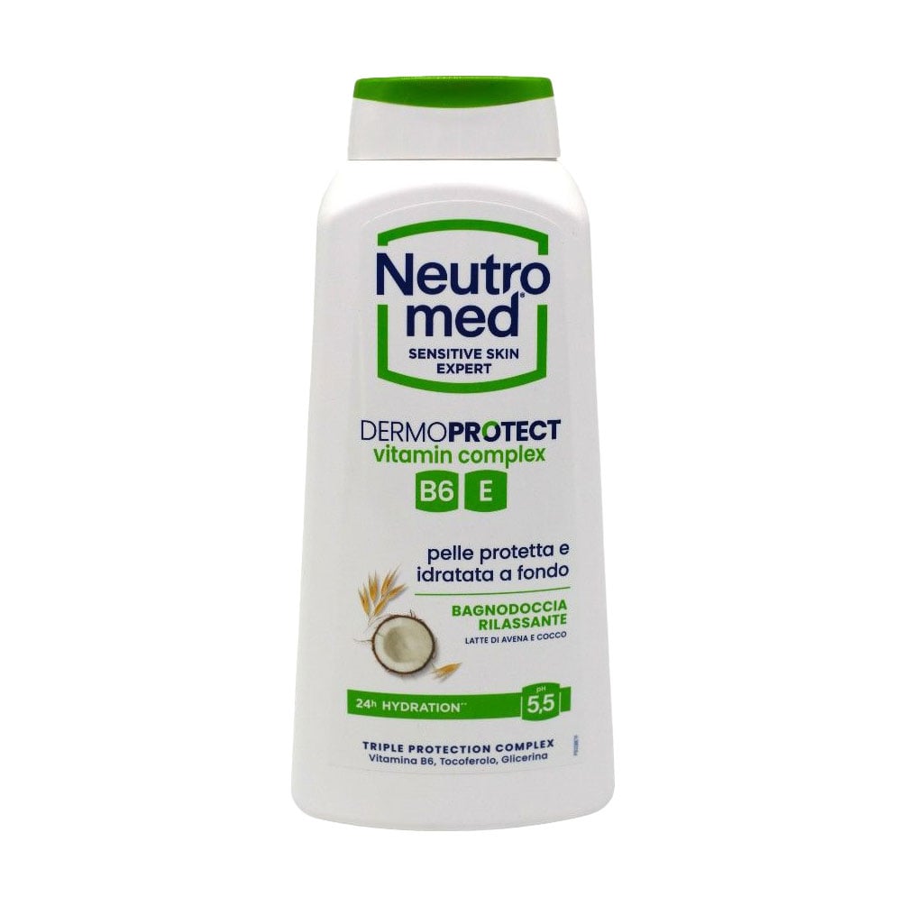 Заспокійливий гель для душу Neutromed Dermoprotect Вівсяне молоко та кокос, 600 мл